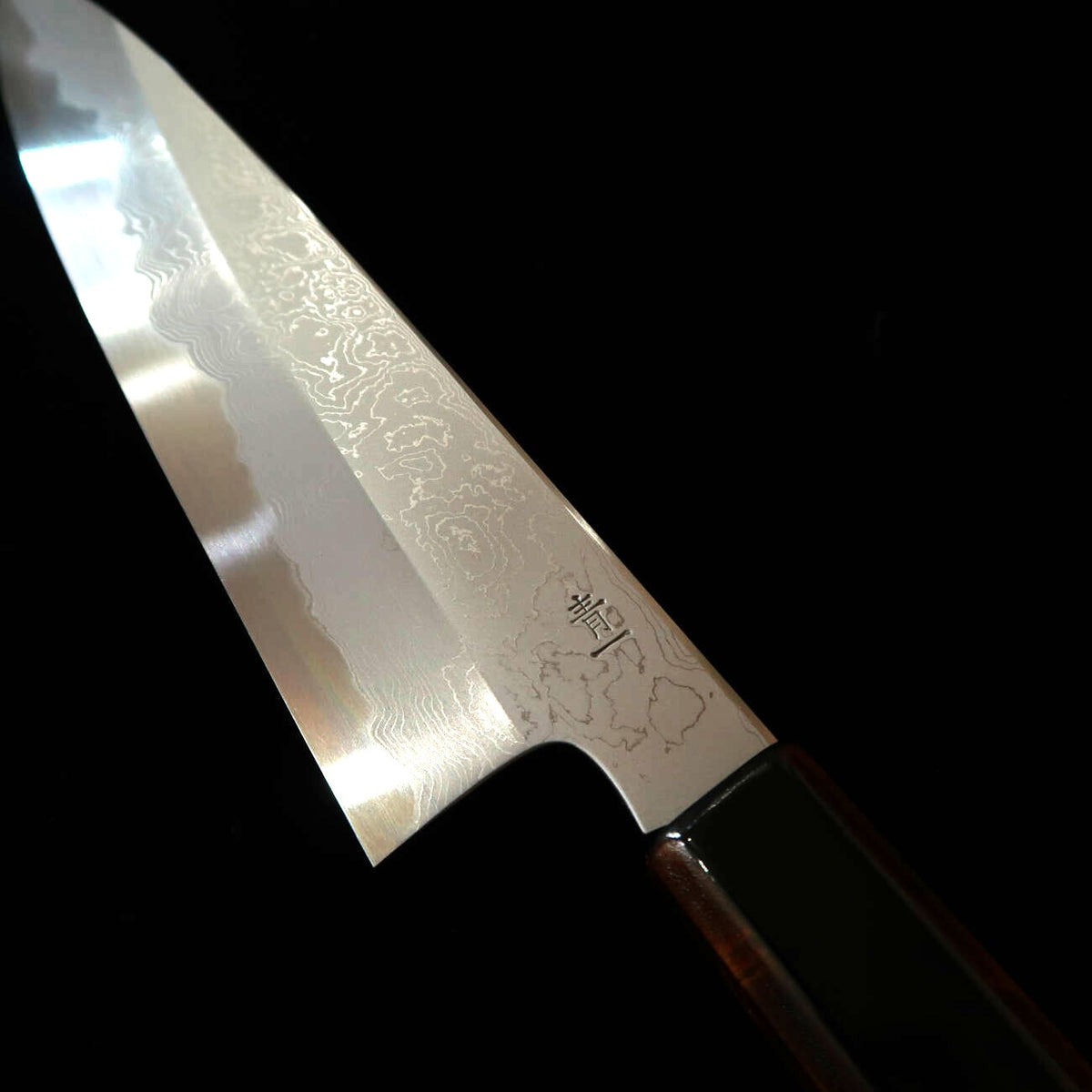 Kagekiyo KAGEKIYO Aço Aoichi Damasco, Wa-Gyuto preto laqueado (210 mm/240 mm)
