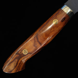 Nigara Forge Kiritsuke Nakiri SG2 Finition Noire Martelée Manche en bois de fer (180 mm)