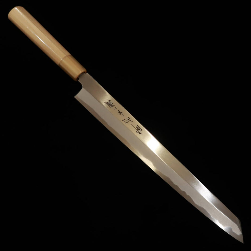 酔心 SUISIN acero blanco nº 2, yanagiba tipo ken, mango de magnolia y castaño (240-300 mm)