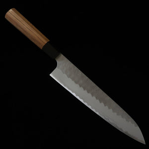 NIGARA Forjaria Nitakari - Aogami Super - Polida com textura martelada - Gyuto - Cabo octogonal de teca (210/240mm)