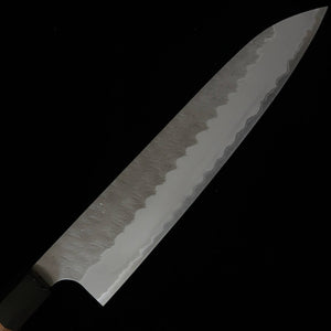 NIGARA Forjaria Nitakari - Aogami Super - Polida com textura martelada - Gyuto - Cabo octogonal de teca (210/240mm)