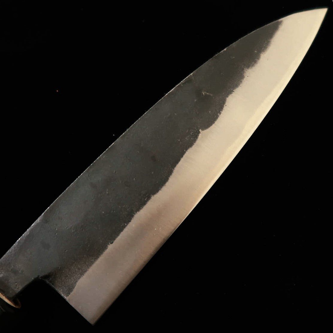 MIURA Double-Bevel Sabaki, White Steel No. 2 Kurouchi with Magnolia Octagonal Handle (145mm)