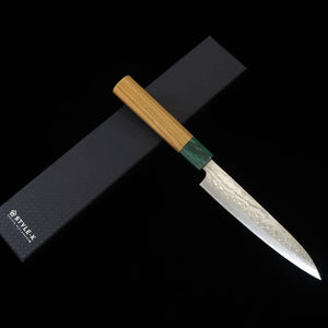 STYLE-K Kurosaki Makoto’s Kodama, VG10W Damascus Petty with Zelkova Handle (150mm)