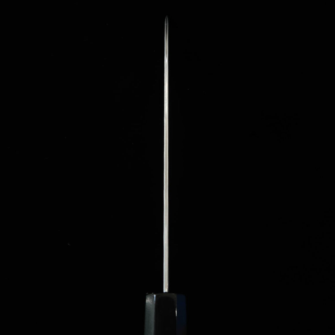 Santoku NIGARA, aogami super, acabado negro, mango octogonal de teca (180 mm)
