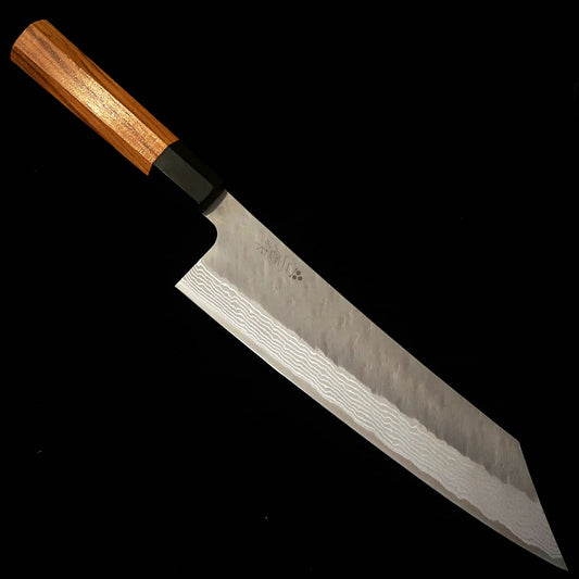 二唐刃物鍛造所 NIGARA VG10 槌目ダマスカス 文化 チーク柄 (180mm)