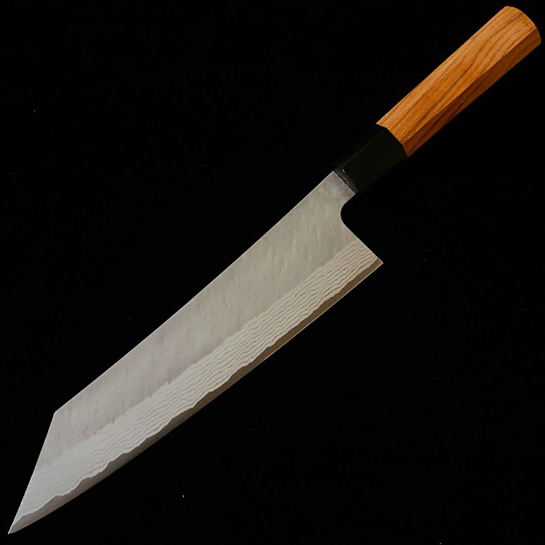 二唐刃物鍛造所NIGARA VG10 槌目ダマスカス 切付牛刀 チーク柄 （240mm）