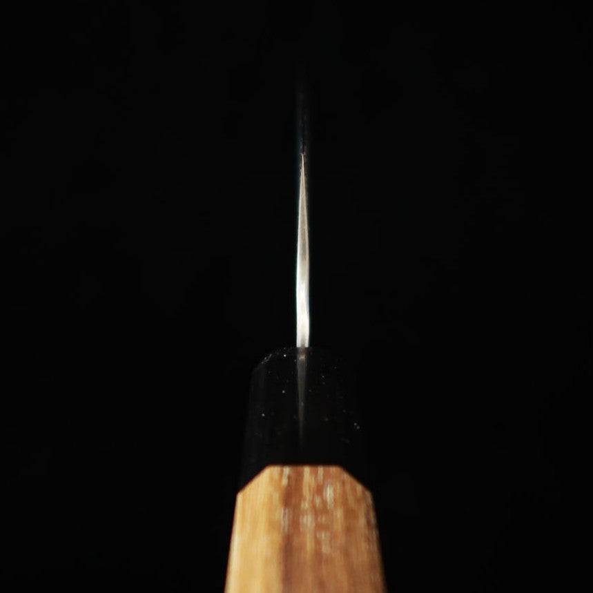 Santoku NIGARA, aogami super, acabado negro, mango octogonal de teca (180 mm)