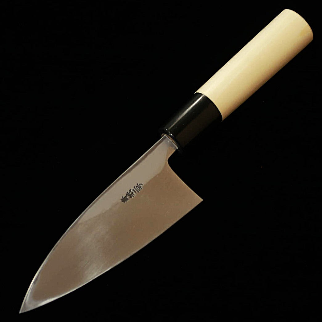 三浦MIURA 出刃 青紙二号 朴丸柄 水牛 （120ｍｍ）