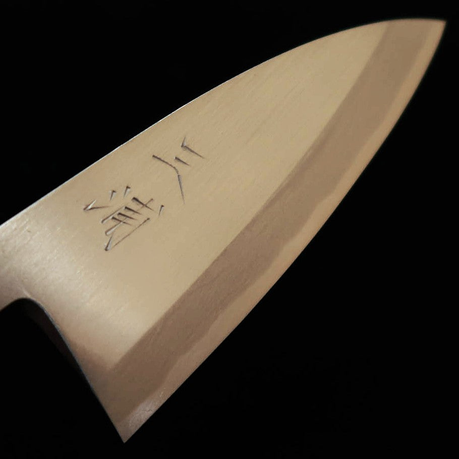 三浦MIURA 出刃 青紙二号 朴丸柄 水牛 （120ｍｍ）