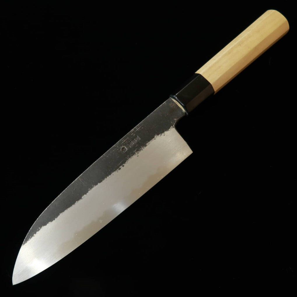 堺菊守SAKAIKIKUMORI 黒 三徳 白紙二号 朴八角柄（180mm）
