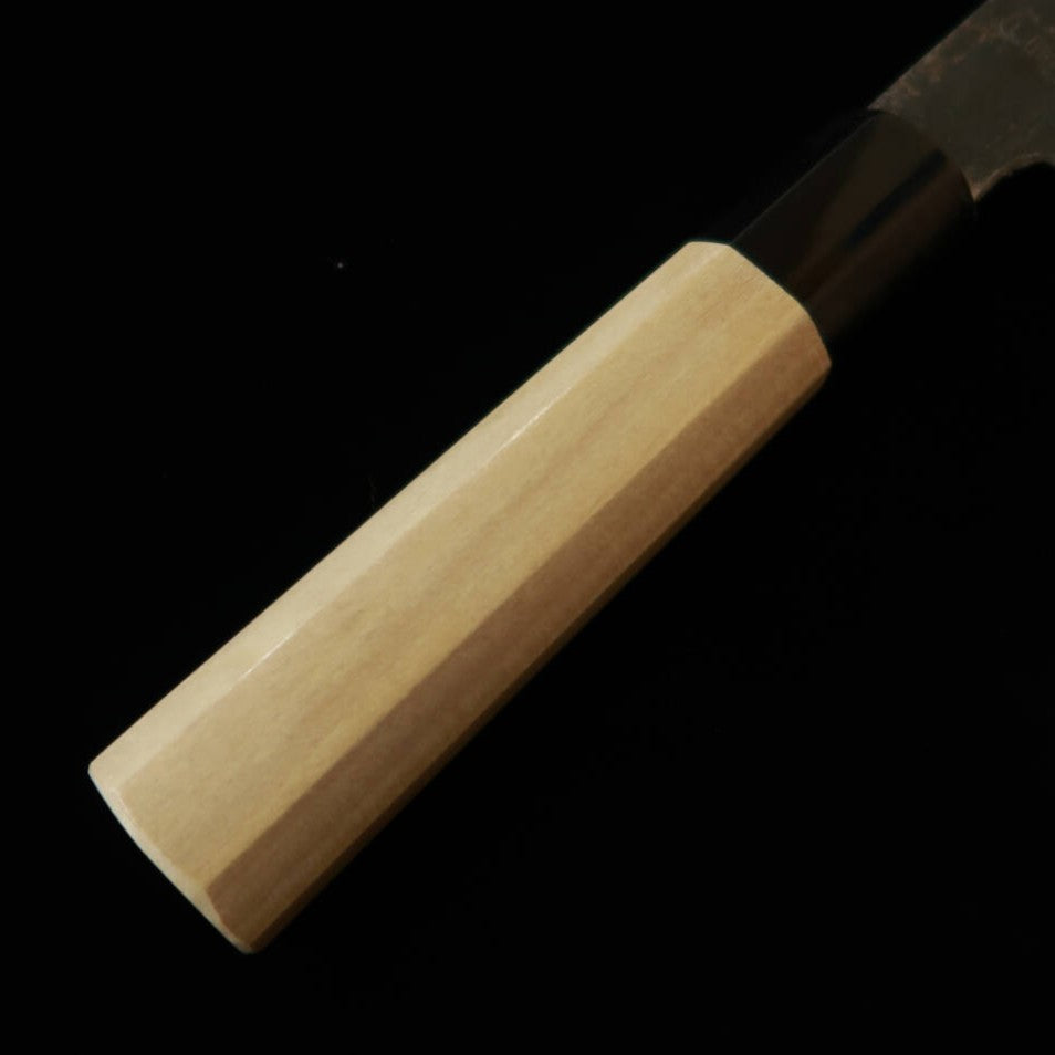 堺菊守SAKAIKIKUMORI 黒 三徳 白紙二号 朴八角柄（180mm）