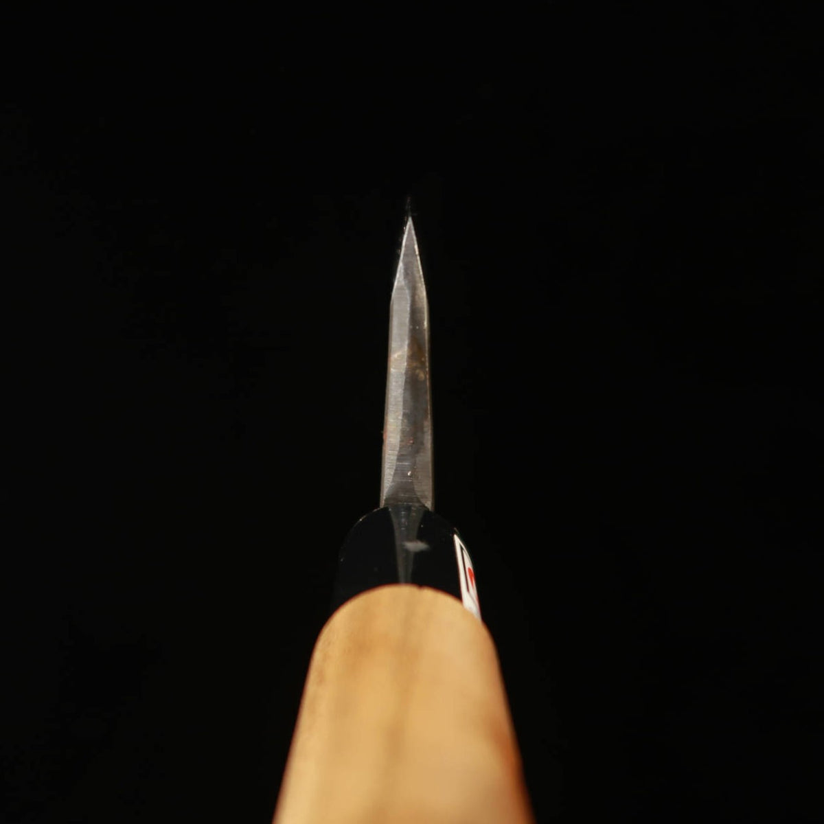 Ikenami Hamono Acier Blanc n°1 manche en cerisier, coupe os en os de cerf (125 mm)