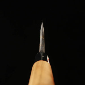 Ikenami Hamono Acier Blanc n°1 manche en cerisier, coupe os en os de cerf (125 mm)