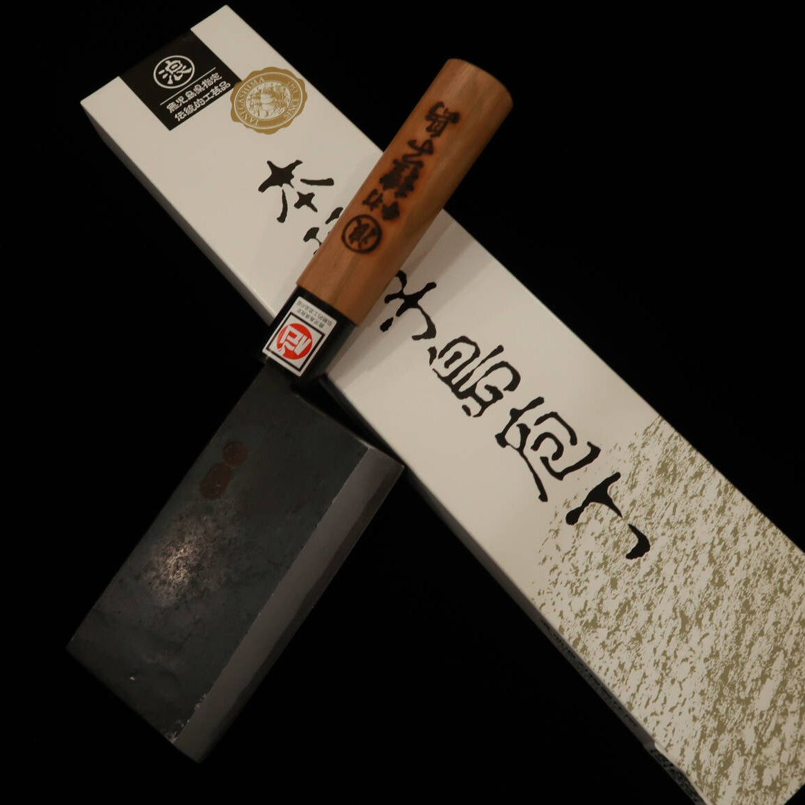 Ikenami Hamono Acier Blanc n°1 manche en cerisier, coupe os en os de cerf (125 mm)