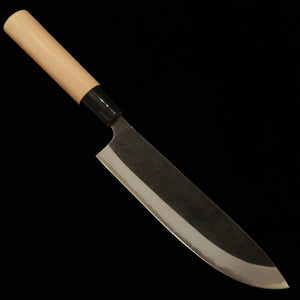 IKENAMI HAMONO, acier blanc n°1, noyau inox, manche en cerisier, couteau Naginata (180mm)