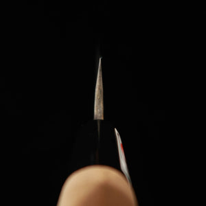 IKENAMI HAMONO, acier blanc n°1, noyau inox, manche en cerisier, couteau Naginata (180mm)
