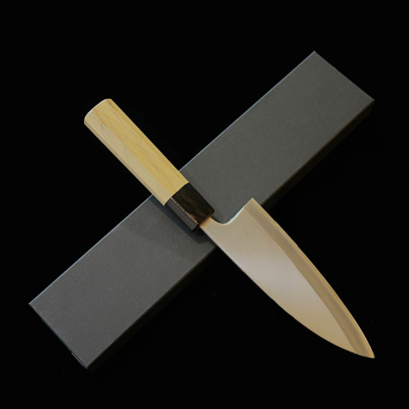 三浦MIURA　出刃　左利き用　銀三　水牛朴八角柄　（150ｍｍ）