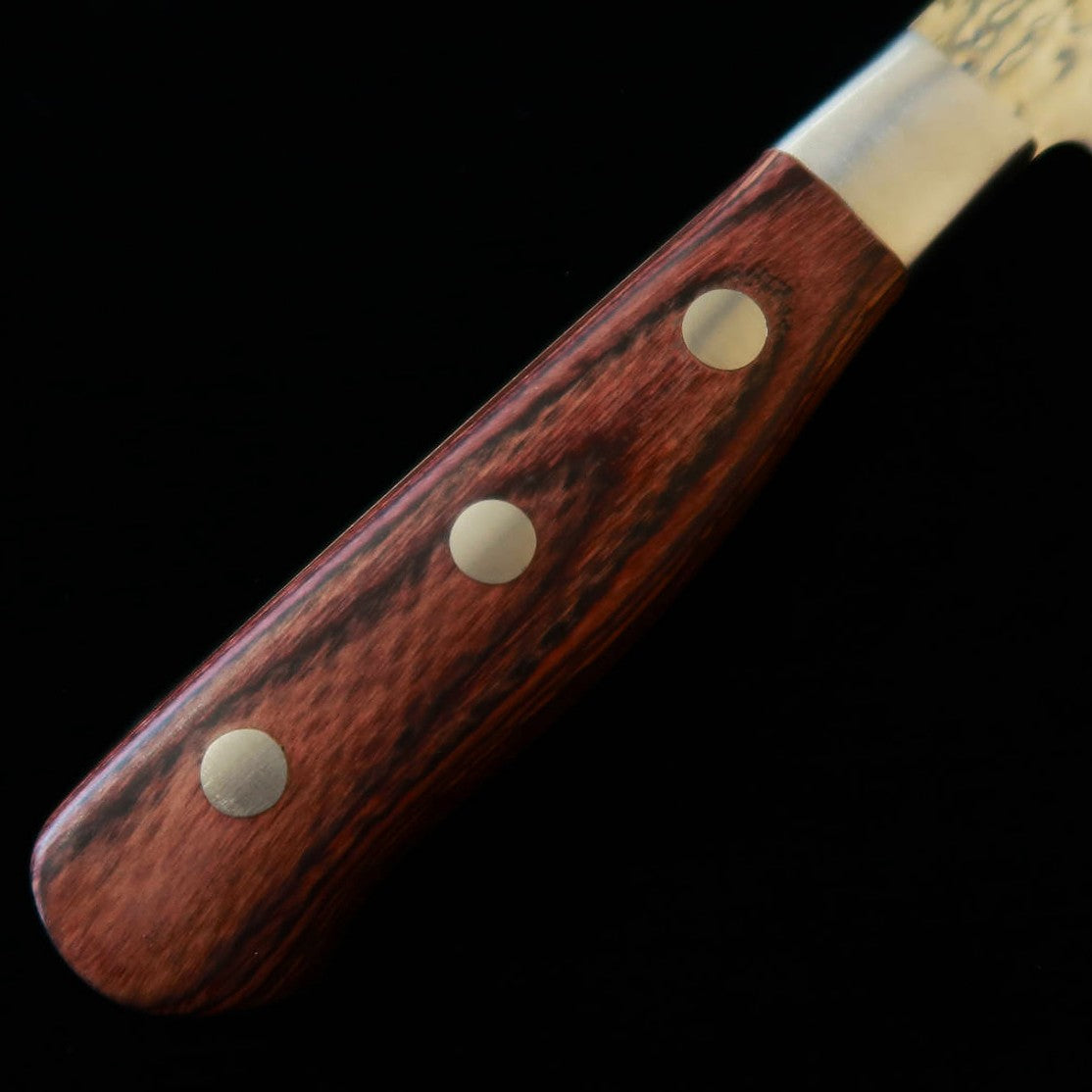 石鎚ISHIDUCHI　三徳　VG10　鎚目　67層ダマスカス　マホガニー柄（180ｍｍ）