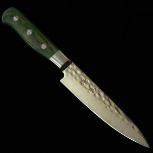 Ishiduchi ISHIDUCHI petty VG10, acabado martillado, damasco de 67 capas, mango verde (135 mm)
