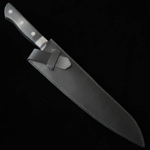 YOKU Leatherworks Leather Knife Sheath for Gyuto Knives, Black/Navy/Camel (240mm)