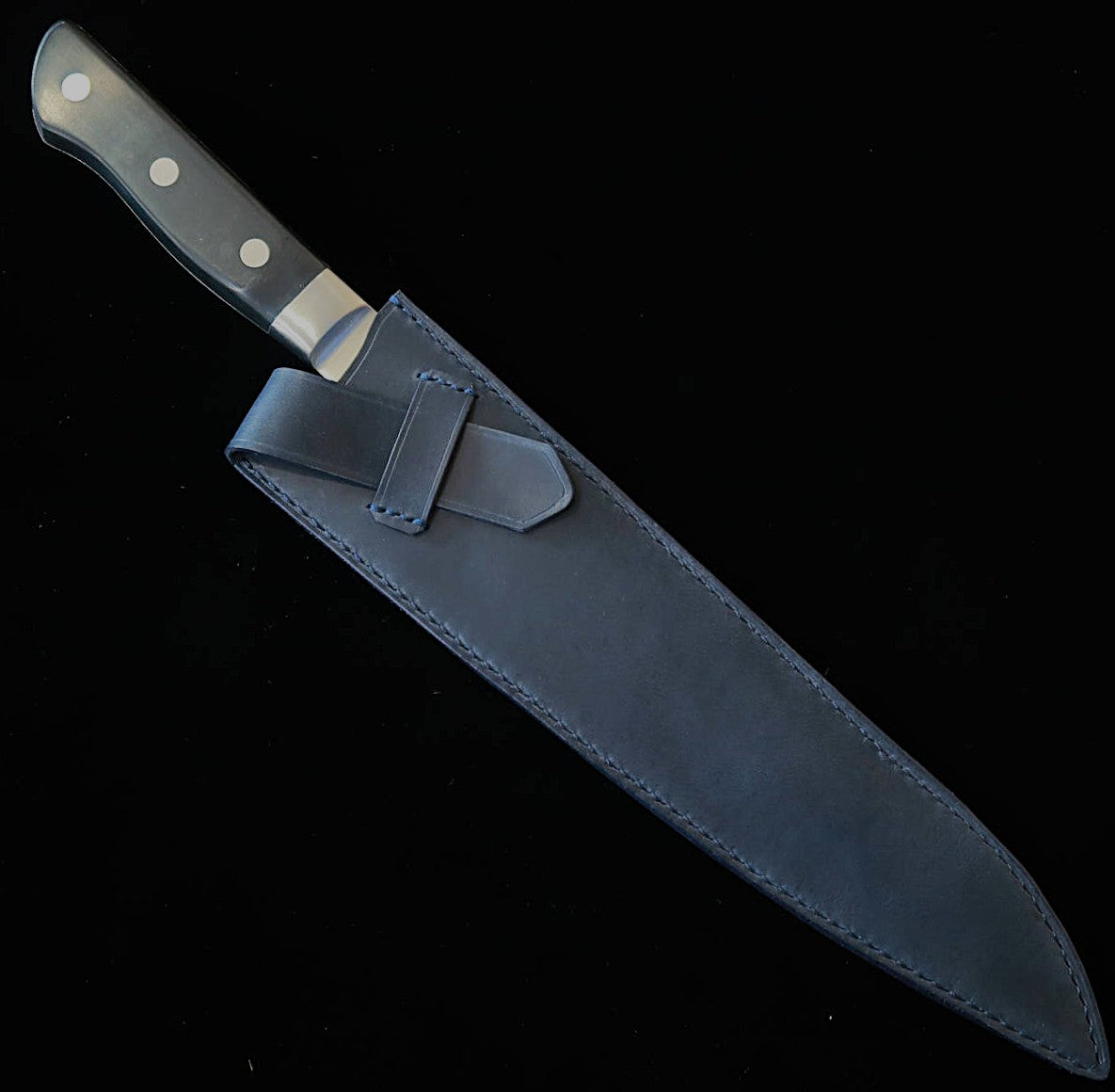 YOKU leatherworks レザーナイフシース　牛刀用　ブラック/ネイビー/キャメル（240mm）