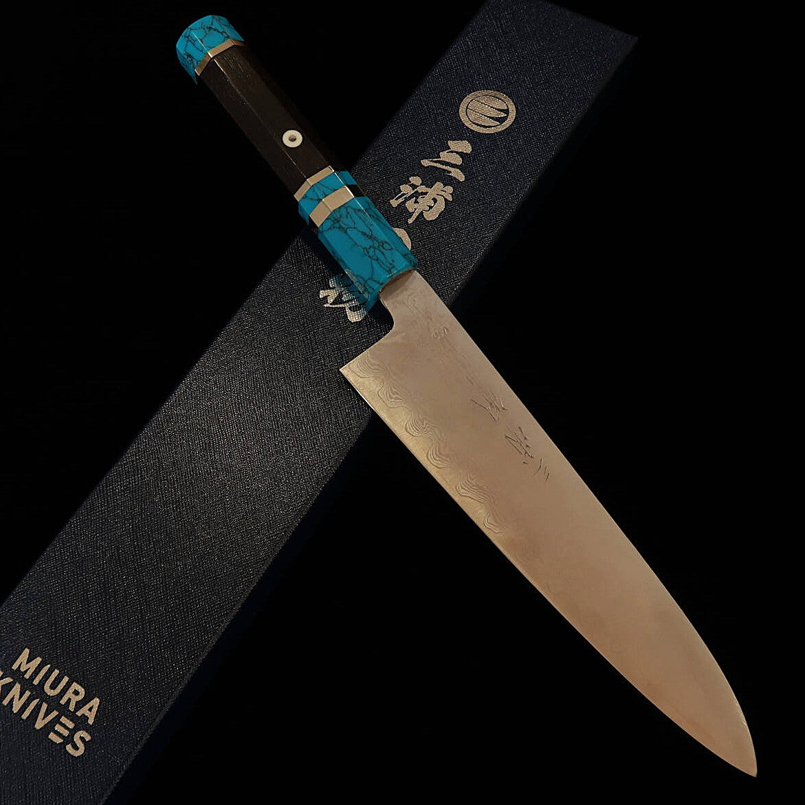 三浦佩MIURA Obidama 牛刀 VG10 ダマスカス カスタムハンドル （210mm）