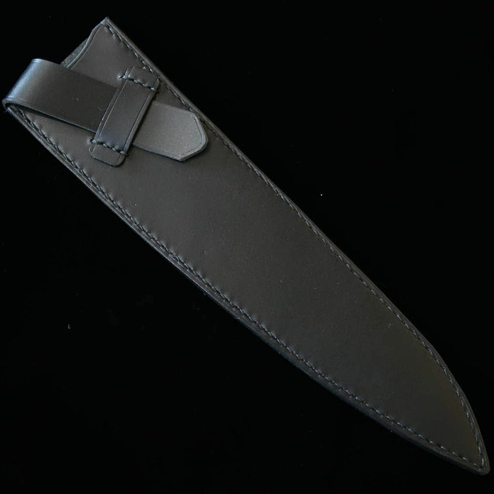 YOKU leatherworks Étui de couteau en cuir pour gyuto, noir / bleu marine / camel (210 mm)
