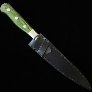 YOKU Leatherworks Leather Knife Sheath for Petty Knives, Black/Navy/Camel (150mm)
