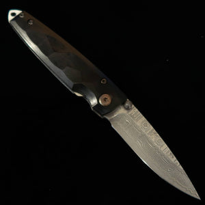 MCUSTA Shinra serie Emotion, martillado, damasco, mango de pakka negro, VG-10 MC-0079DP (71 mm)