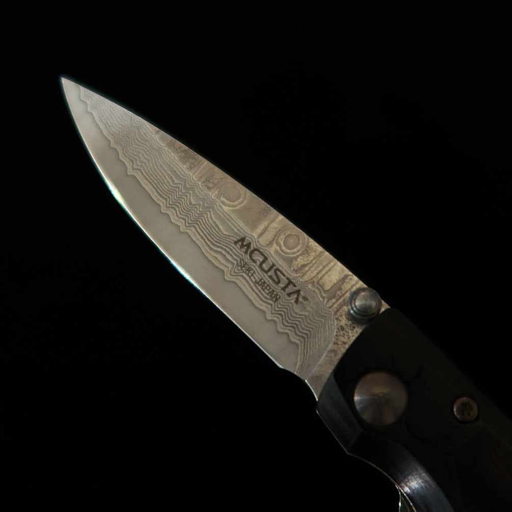 MCUSTA Shinra Emotion Series Hammered, Damascus Black Pakkawood Handle, VG-10, MC-0079DP (71mm)