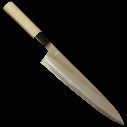 堺菊守 SAKAI KIKUMORI 菊月 銀 牛刀 銀紙三号 朴八角柄 （240mm）