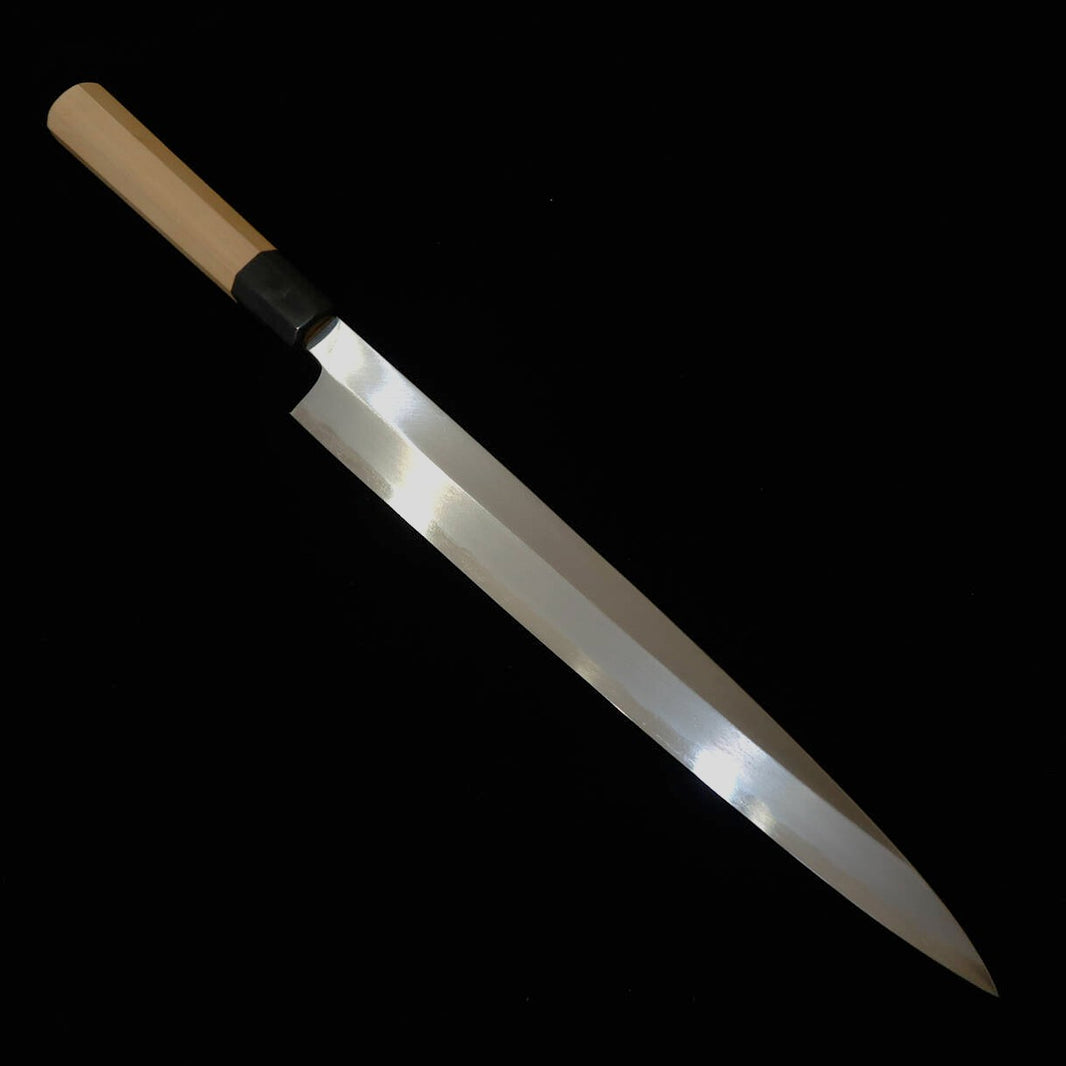 Mizuno Forgeworks Yanagiba Blade, Blue Steel No. 2, Kasumi finish with an Octagonal Magnolia Handle (170/300mm)