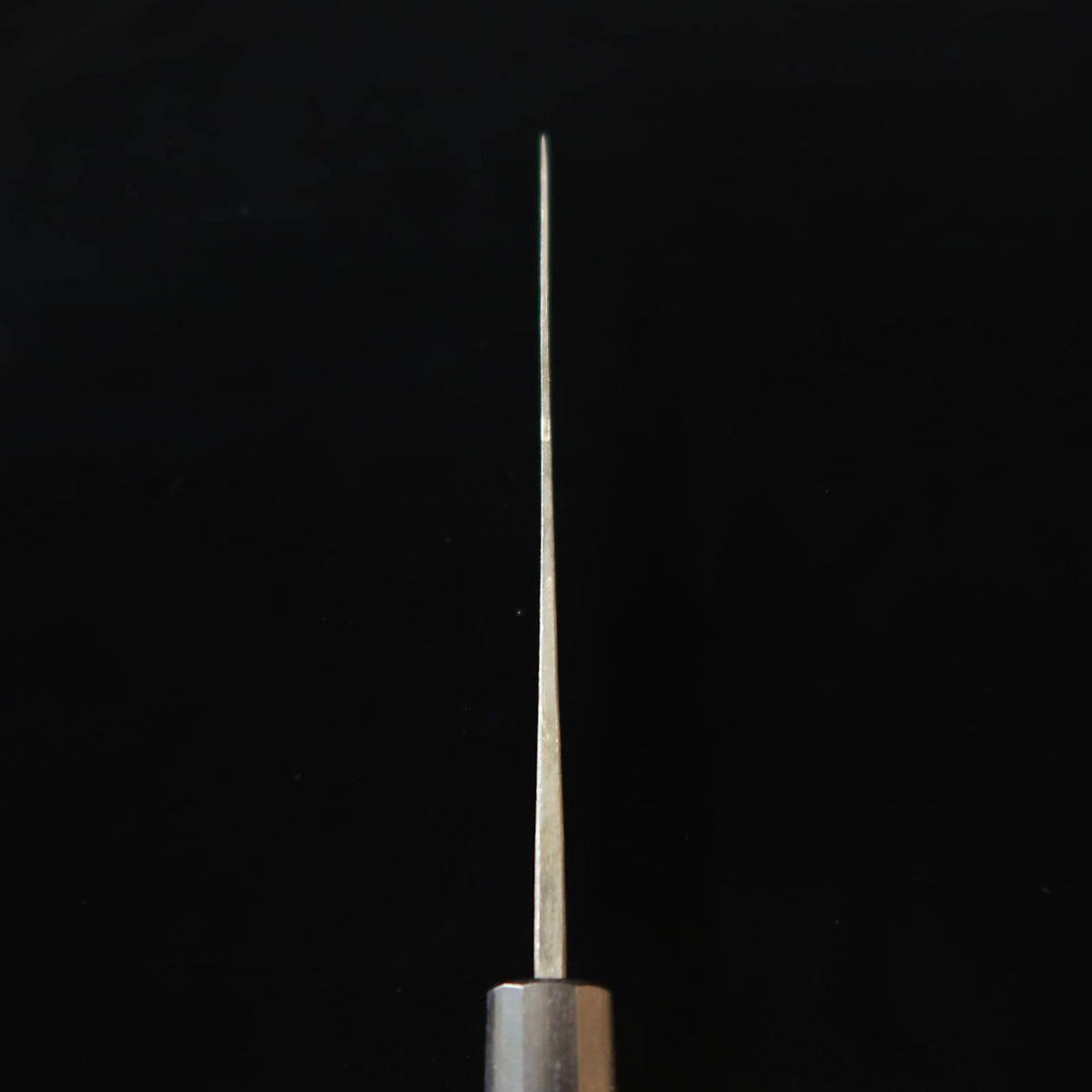 MIURA Onijin yanagiba aço Shirogami #1 cabo de laminado preto com cerejeira (150 mm)