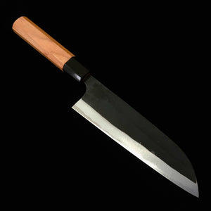 MIURA Onihiro Santoku, Aogami no. 1, Kurouchi Finish with Sakura Handle (165mm)