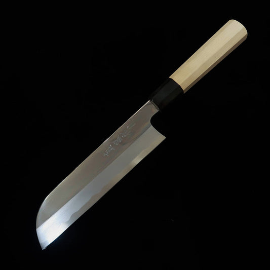 田所刃物TADOKORO HAMONO 真琴作 鏡面 白紙二号 左利き用 鎌薄刃 朴八角柄（195mm）