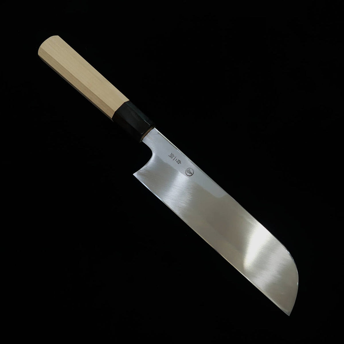 TADOKORO HAMONO Makoto Saku Miroir, acier Shirogami n°2, pour gaucher, Kama-usuba, manche octogonal en magnolia (195mm)