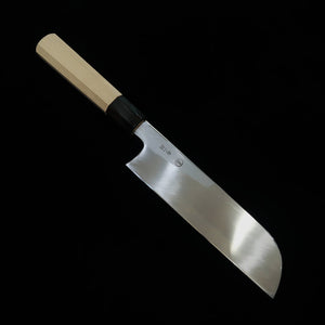 TADOKORO HAMONO Makoto Saku Miroir, acier Shirogami n°2, pour gaucher, Kama-usuba, manche octogonal en magnolia (195mm)