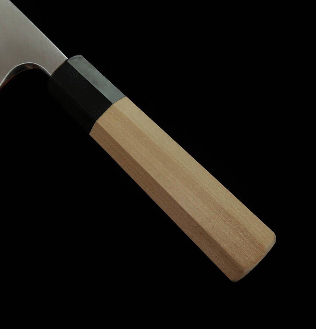 Miura Deba, Left-Handed, Ginsan, Wood Finish, Magnolia Octagonal Handle (165/180mm)