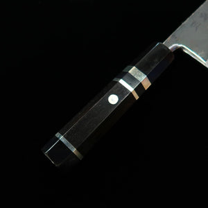 MIURA Itadaki Deba Acier Shirogami n°2 Finition noire Manche en ébène avec virole argentée (180 mm)
