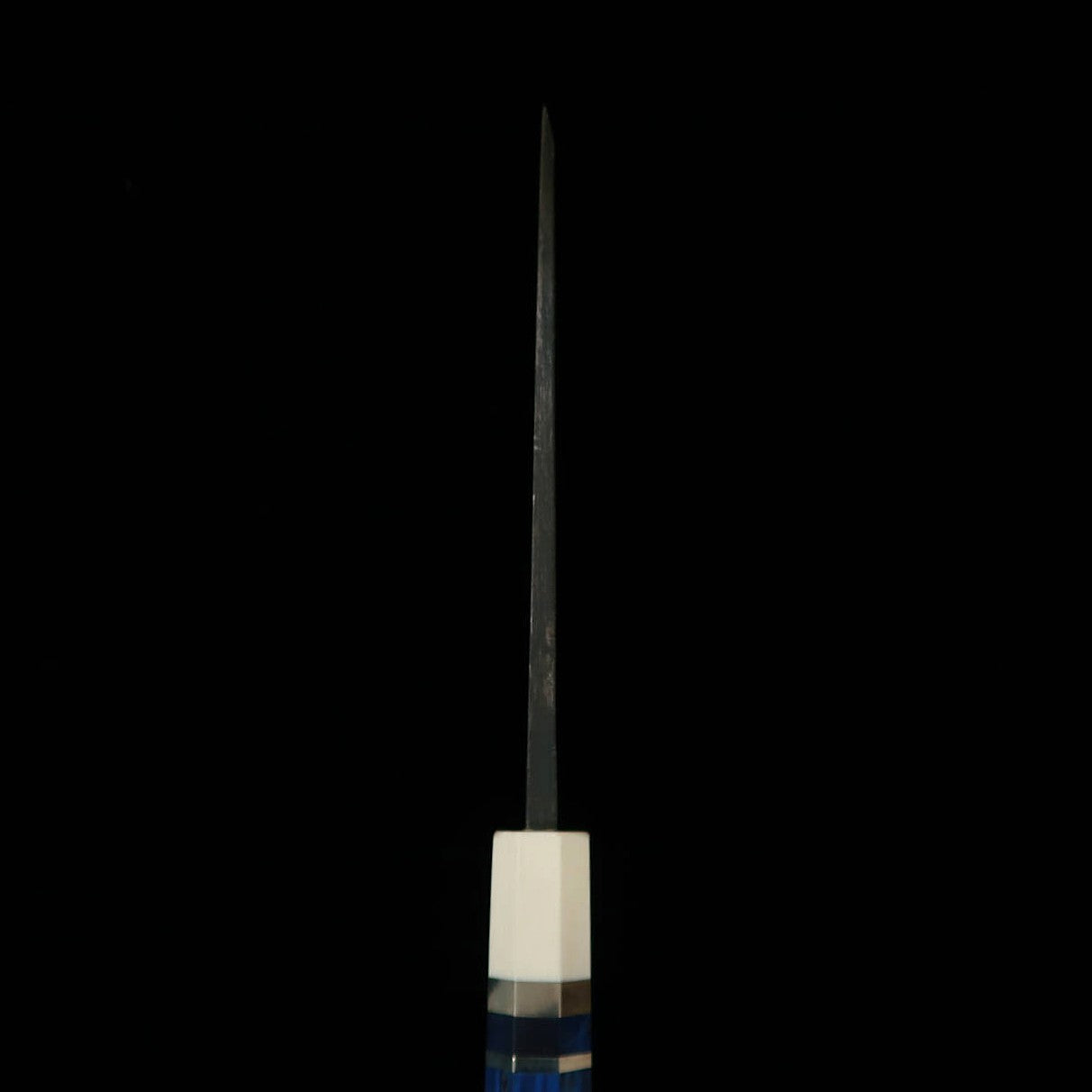 三浦頂 MIURAItadaki 出刃 白紙二号 黒打 スタビライズウッド銀巻柄 （180mm）