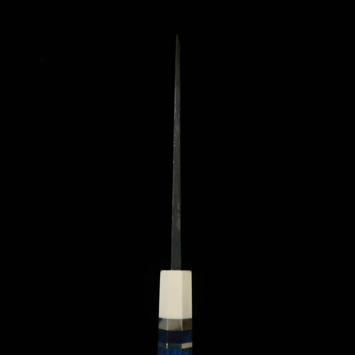 Miura Itadaki Deba , Shirogami No. 2, Kurouchi, Stabilized Wood Silver Handle (180mm)