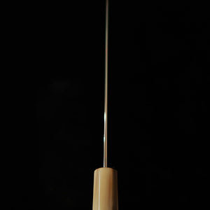 YOSHIHIRO Fugu-hiki, Shirogami no. 2, mirror-polished finish with raised wave pattern, Shirohachi design, with magnolia wood handle (240–300 mm)