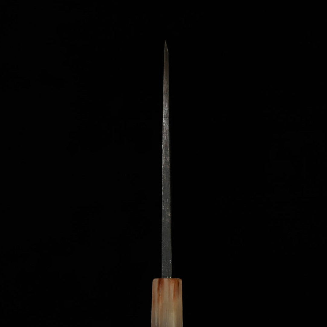 MIURA Itadaki Deba Acier Shirogami n°2 Finition noire Manche en ébène avec virole argentée (165 mm)