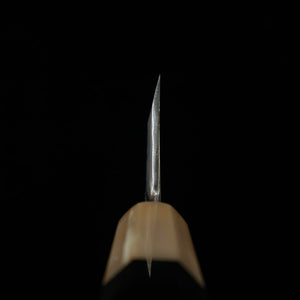 MIURA Itadaki Deba Acier Shirogami n°2 Finition noire Manche en ébène avec virole argentée (165 mm)
