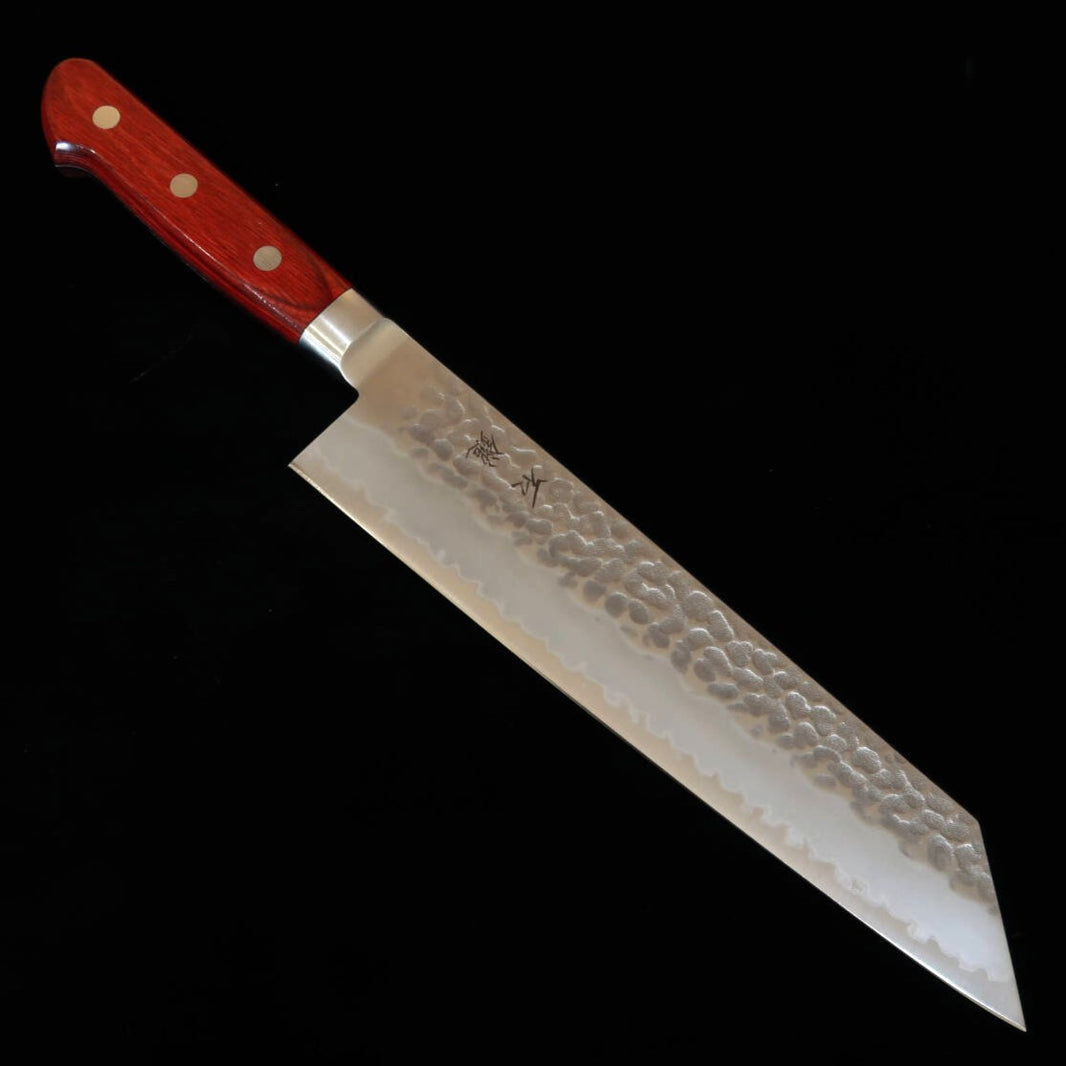 ISHIDUCHI Ishiduchi, gyuto kiritsuke, Aogami Super, martillado, mango de laminado rojo (210 mm)