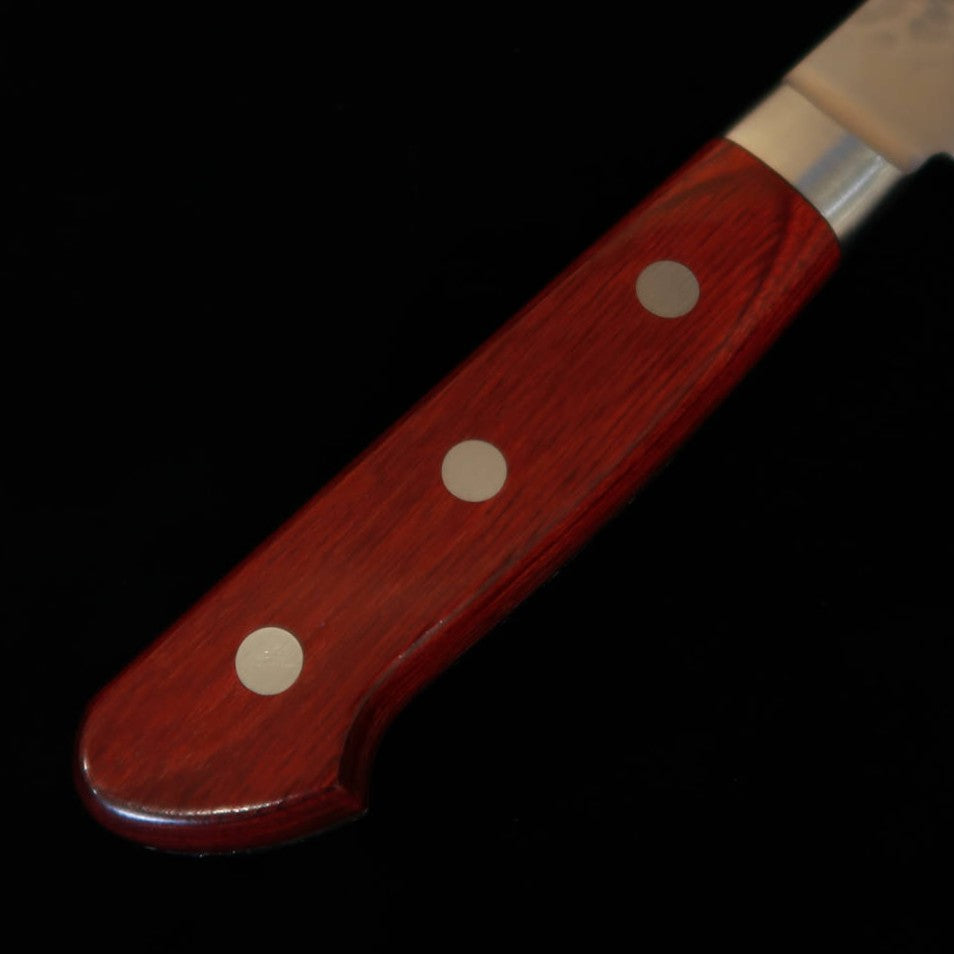 石鎚ISHIDUCHI 切付牛刀 青紙スーパー 鎚目 赤合板柄（210mm）