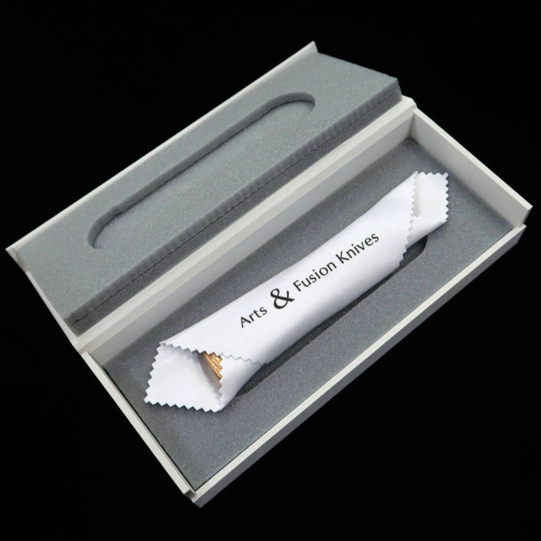 Arts & Fusion Folding Knives Ellipse Phosphorus Blue Steel Damascus (55mm)
