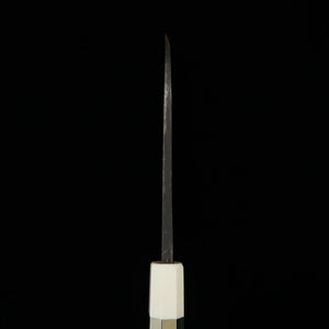 MIURA Itadaki Deba Tanaka Yoshikazu Acero Shirogami nº 2 acabado negro Mango de madera estabilizada con virola de plata (150 mm)