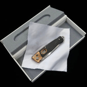 Arts & Fusion Folding Knives Ellipse Phosphorus Blue Steel Damascus (55mm)