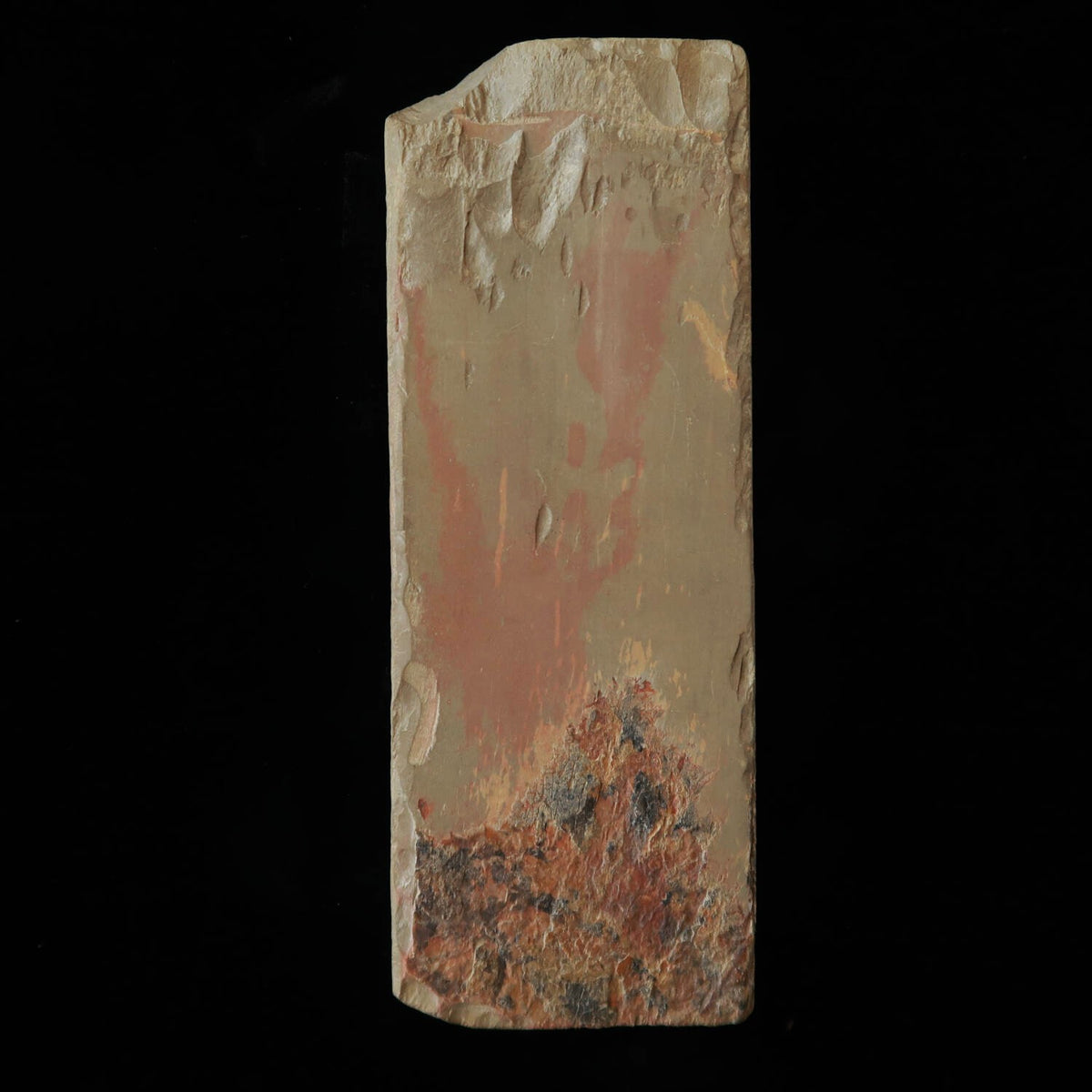Pedra de amolar natural Umazhiyama Aoto tipo 40 vermelho‑preta rara 76×205×36mm